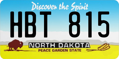 ND license plate HBT815