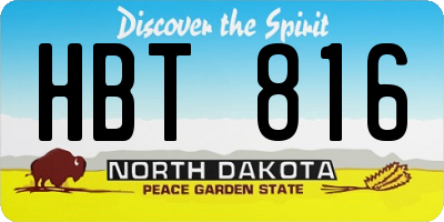 ND license plate HBT816