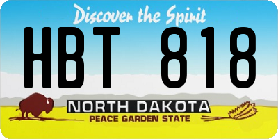 ND license plate HBT818