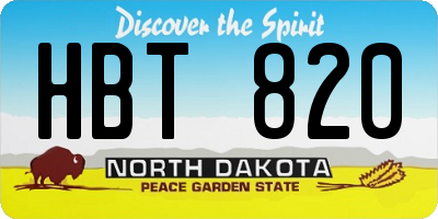 ND license plate HBT820