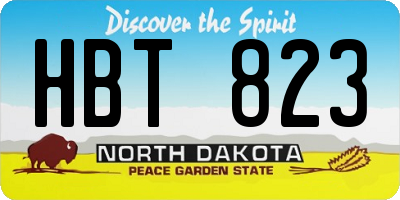 ND license plate HBT823