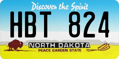 ND license plate HBT824