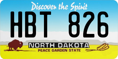 ND license plate HBT826