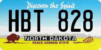 ND license plate HBT828