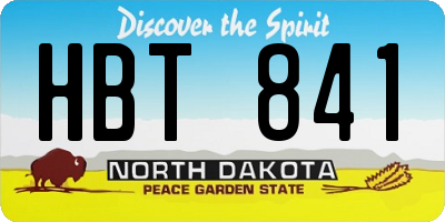 ND license plate HBT841