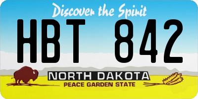 ND license plate HBT842