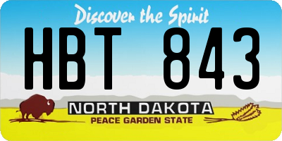 ND license plate HBT843