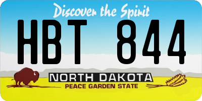 ND license plate HBT844