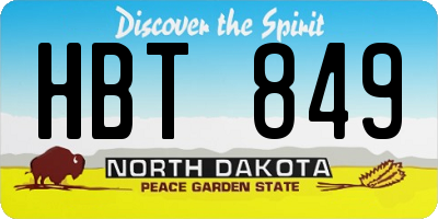 ND license plate HBT849