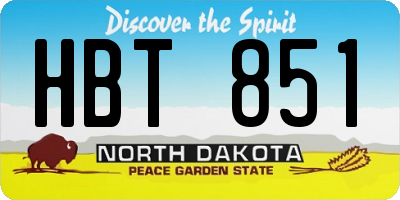 ND license plate HBT851