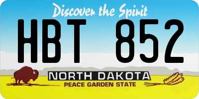 ND license plate HBT852