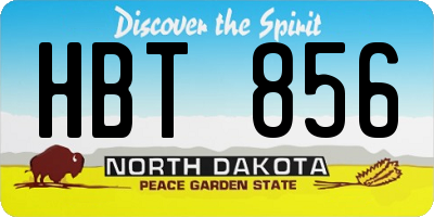 ND license plate HBT856