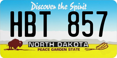 ND license plate HBT857