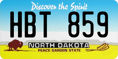 ND license plate HBT859