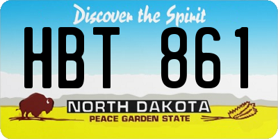 ND license plate HBT861