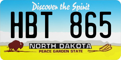 ND license plate HBT865