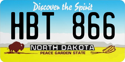 ND license plate HBT866