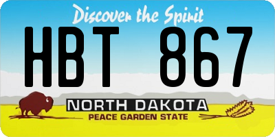 ND license plate HBT867