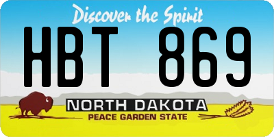 ND license plate HBT869