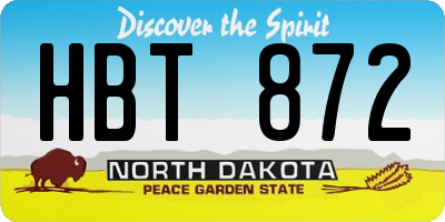 ND license plate HBT872