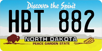 ND license plate HBT882