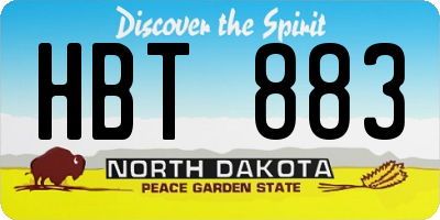 ND license plate HBT883