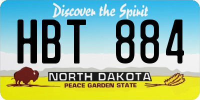 ND license plate HBT884