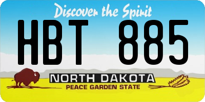 ND license plate HBT885