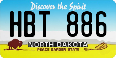 ND license plate HBT886