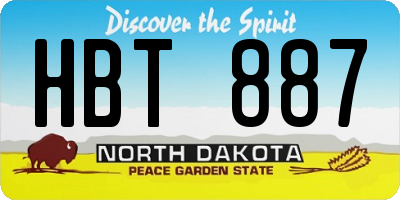 ND license plate HBT887