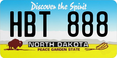 ND license plate HBT888