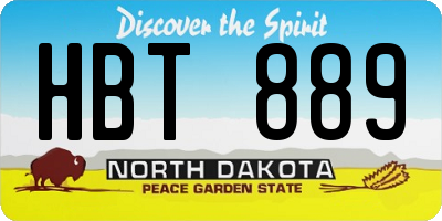 ND license plate HBT889