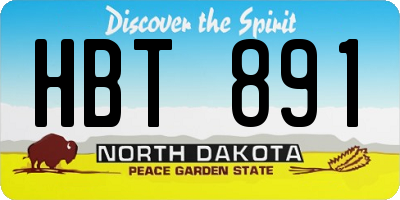 ND license plate HBT891