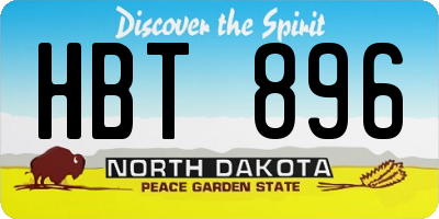 ND license plate HBT896