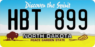 ND license plate HBT899