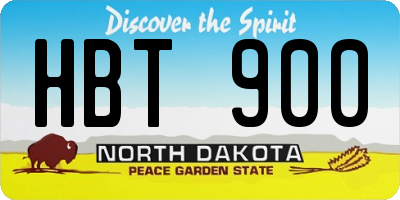 ND license plate HBT900