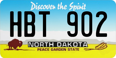 ND license plate HBT902
