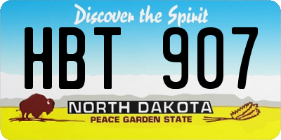 ND license plate HBT907