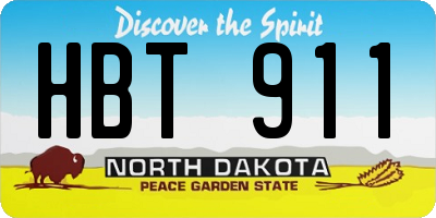 ND license plate HBT911
