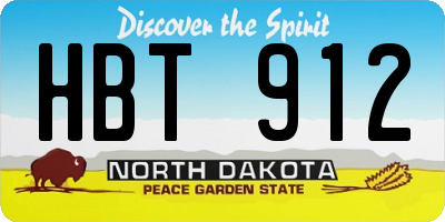 ND license plate HBT912