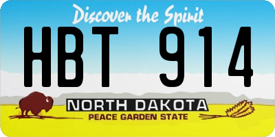 ND license plate HBT914