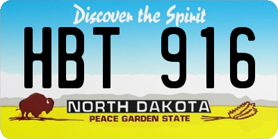 ND license plate HBT916