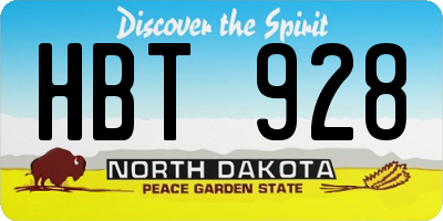ND license plate HBT928