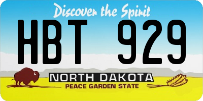 ND license plate HBT929