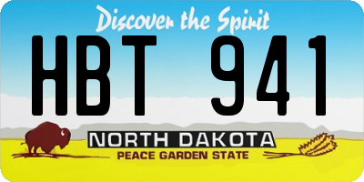 ND license plate HBT941