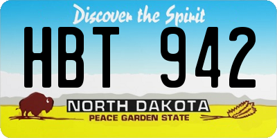 ND license plate HBT942