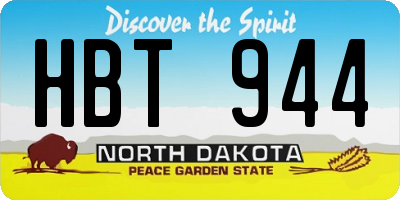 ND license plate HBT944