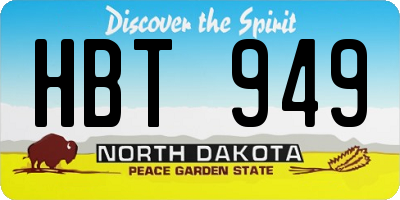 ND license plate HBT949