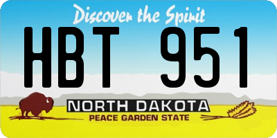 ND license plate HBT951