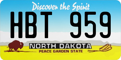 ND license plate HBT959